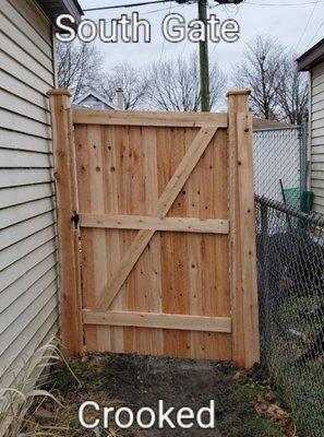 Gate cut crooked