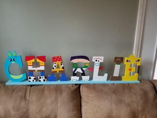 Toy story wooden letters