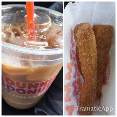 $2 any size ice coffee from 2-6 pm and free donut fries with iced coffee purchase all weekend. #winwin #icedcoffeellove