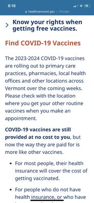 Statement from VT state regarding vaccine coverage