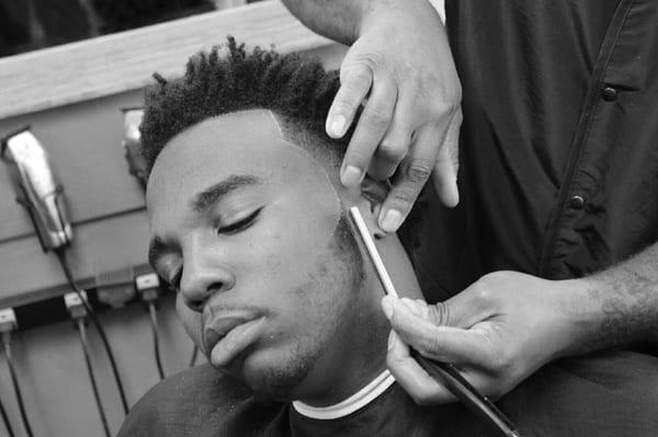 Razor line enhancement included in every haircut service upon request...