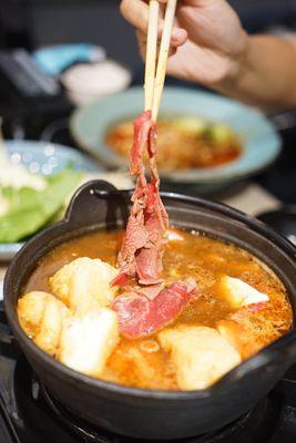 Beef soup hot pot