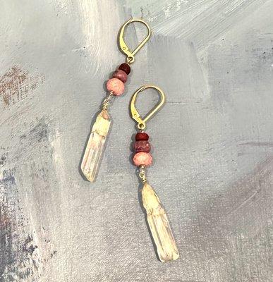 Crystal and Ruby Earrings