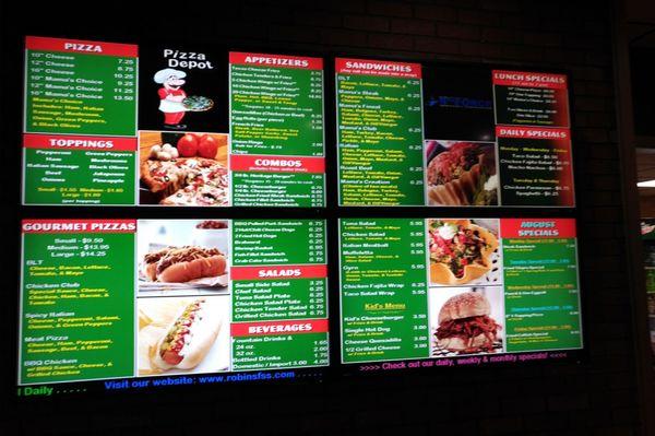 A pretty full menu with lots of choices.