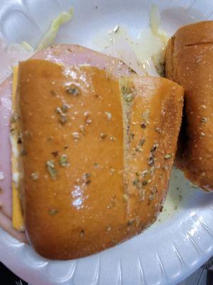 Home made turkey sandwiches made with a special garlic butter sauce