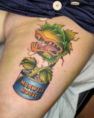 Here comes Audrey 2 from Little House of Horrors. Done by Darby