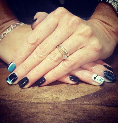 Panthers nail art.