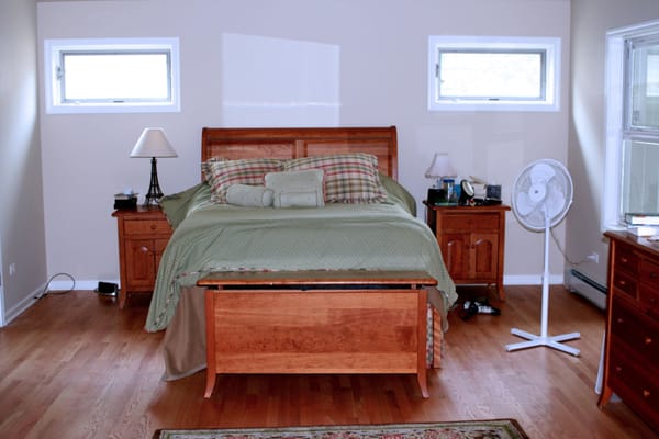 New master bedroom with large walk in his and hers closet.