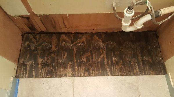 Subfloor install and stain