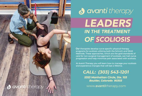 Avanti Therapy ,Boulder. Treatment of Scoliosis