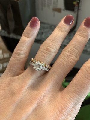 The incorrect ring I received. Still a beautiful ring, but not what I asked for.