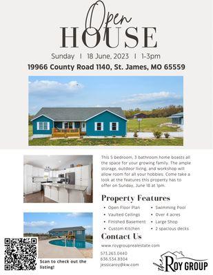 Come join us Sunday, June 18 from 1pm to 3pm

 19966 County Road 1140 in St. James