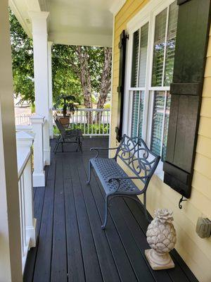 Exterior paint including deck