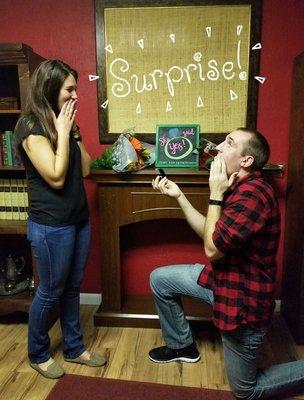 We love hosting proposals!...best way to end an escape game!