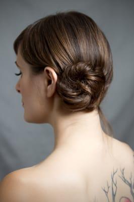 Updo by Tricia Gillespie. Photo by LIz Acoasta