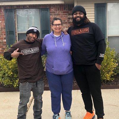 The Boys did a wonderful job moving this amazing mom into her new home!