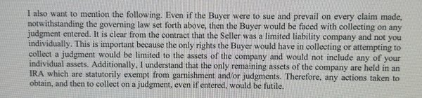 Blurb from Cliff Gustin attorney explaining LLC/ira scheme.