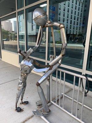 Bike rack w robot dog statue at New CVS Pharmacy, Kennedy Grand Central, Channelside, Downtown Tampa