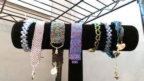 Peyote Stitch woven handcrafted bracelets.