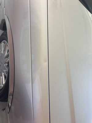 Fender dent before service