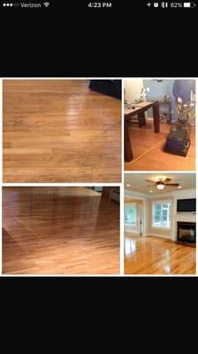 We are one of the few companies that have the Bonna power scrubber . It gets amazing results for your wood floors