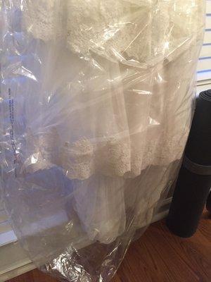 Not a great picture, but fantastic cleaning of my wedding dress! Very happy!