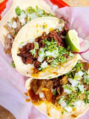 Al pastor, lengua, carnitas