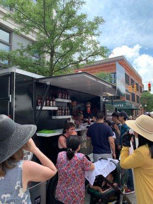 Respite at a tea food truck passing out free samples!