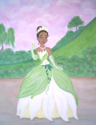 Princess Tiana - part of a larger princess mural in a girl's room.