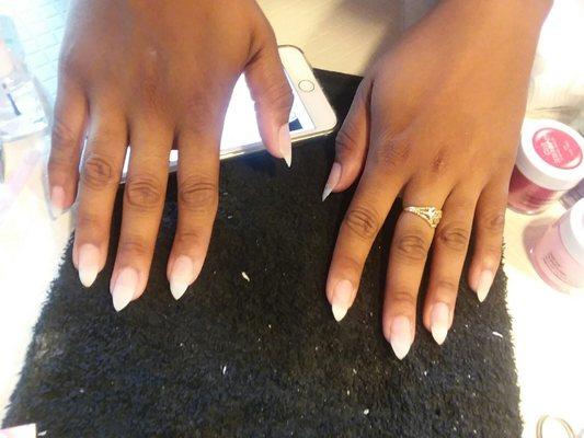 Almond, Stiletto, Ombre, Powder, Gel, Art, Bling