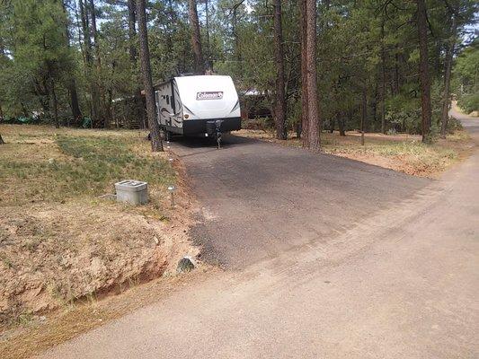 View showing driveway entrance with new 30' culvert.