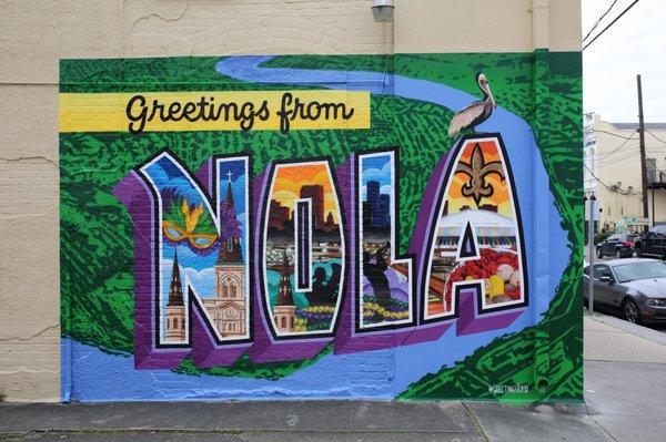 Greetings from NOLA mural.