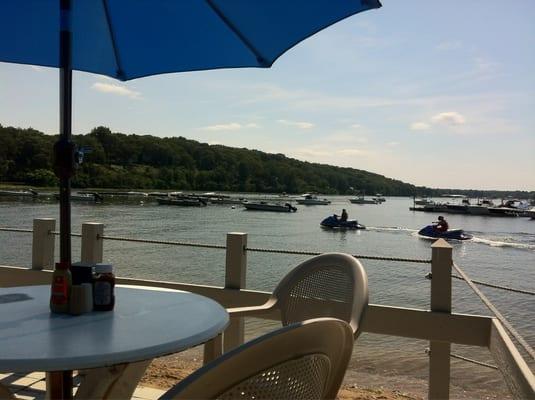 Relaxing on the deck with a cold beer and fresh clams.