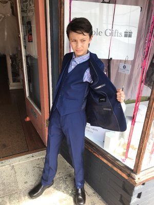 This suit is made from the best materials and the cut is as if it were bespoke. My 12 yr old LUCAS declares this is his best suit ever!