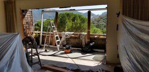 during the project--8'x15' patio door