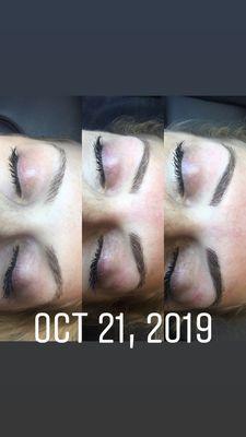 Natural brows, microbladed, and shaded...