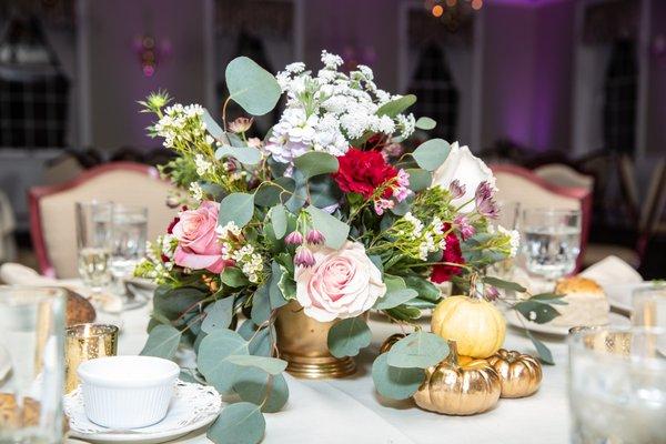 November Wedding centerpiece by Riverhead Flower Shop.