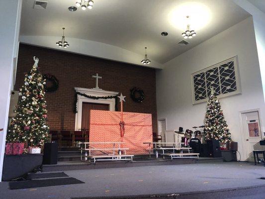 Background set for Christmas performance!