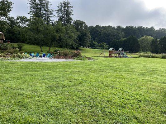 Playground and fire pit area