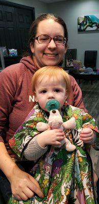 Lily got her 1st hair trim today! Cyndi did a great job while Lily did a bit of squirming.