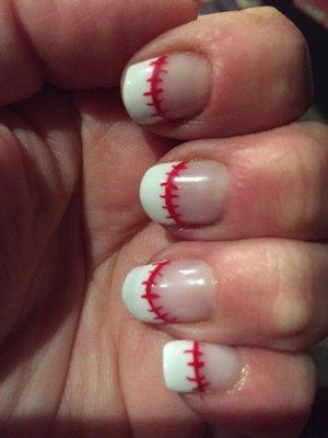 Play ball! Love my nails by Tifani for the DBacks Game!