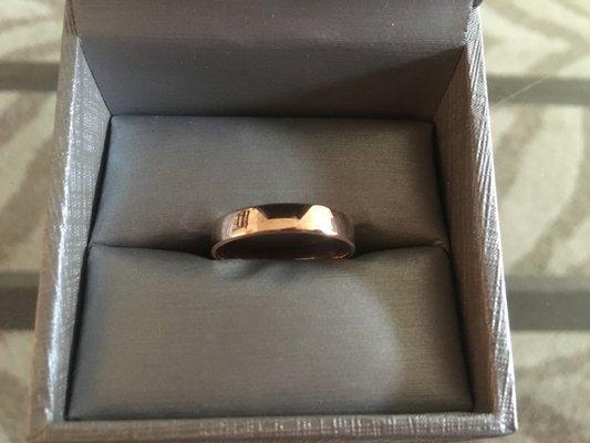 Ring that they refused to take back even with receipt. Never worn, not even once. Now has stains on it from being in its own box.