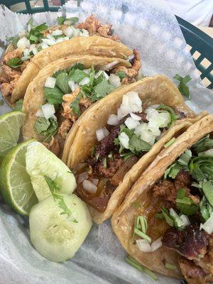 Chicken and Barbacoa Tacos