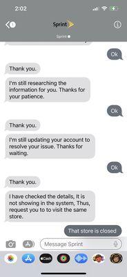 Image shows disconnect between customer support and the stores.