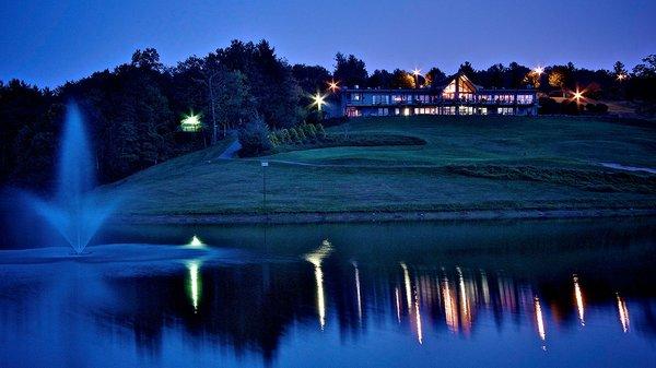 The clubhouse at night