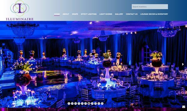 Website of Illuminaire. A nationwide production event company headquartered in the Greater Philadelphia Area