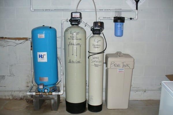 New system -  well tank, Acid Neutralizer, Water Softener, GAC (carbon) filter.