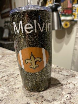 Saints Football custom made tumbler cup