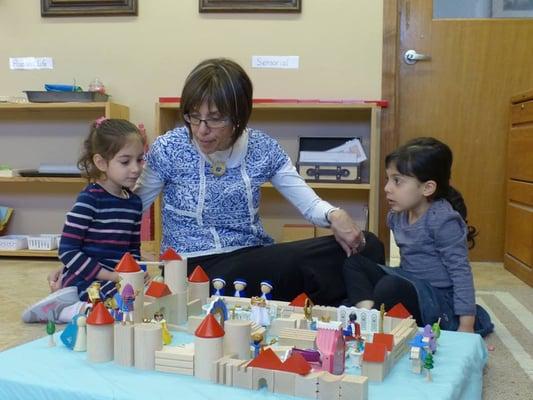 Esther learning Purim with some of the kids!