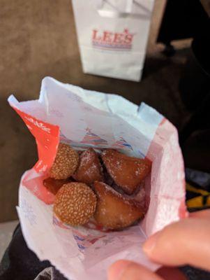 Beignets and sesame balls